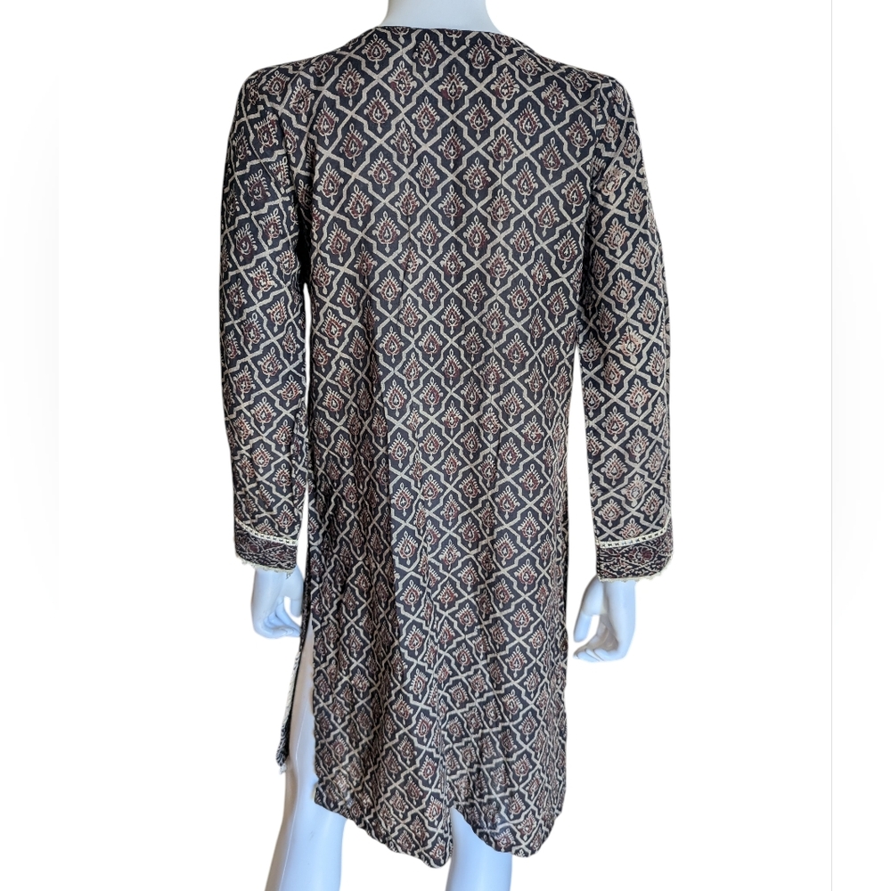 Beech Tree Patterned Long Sleeve Tunic Dress - image 4